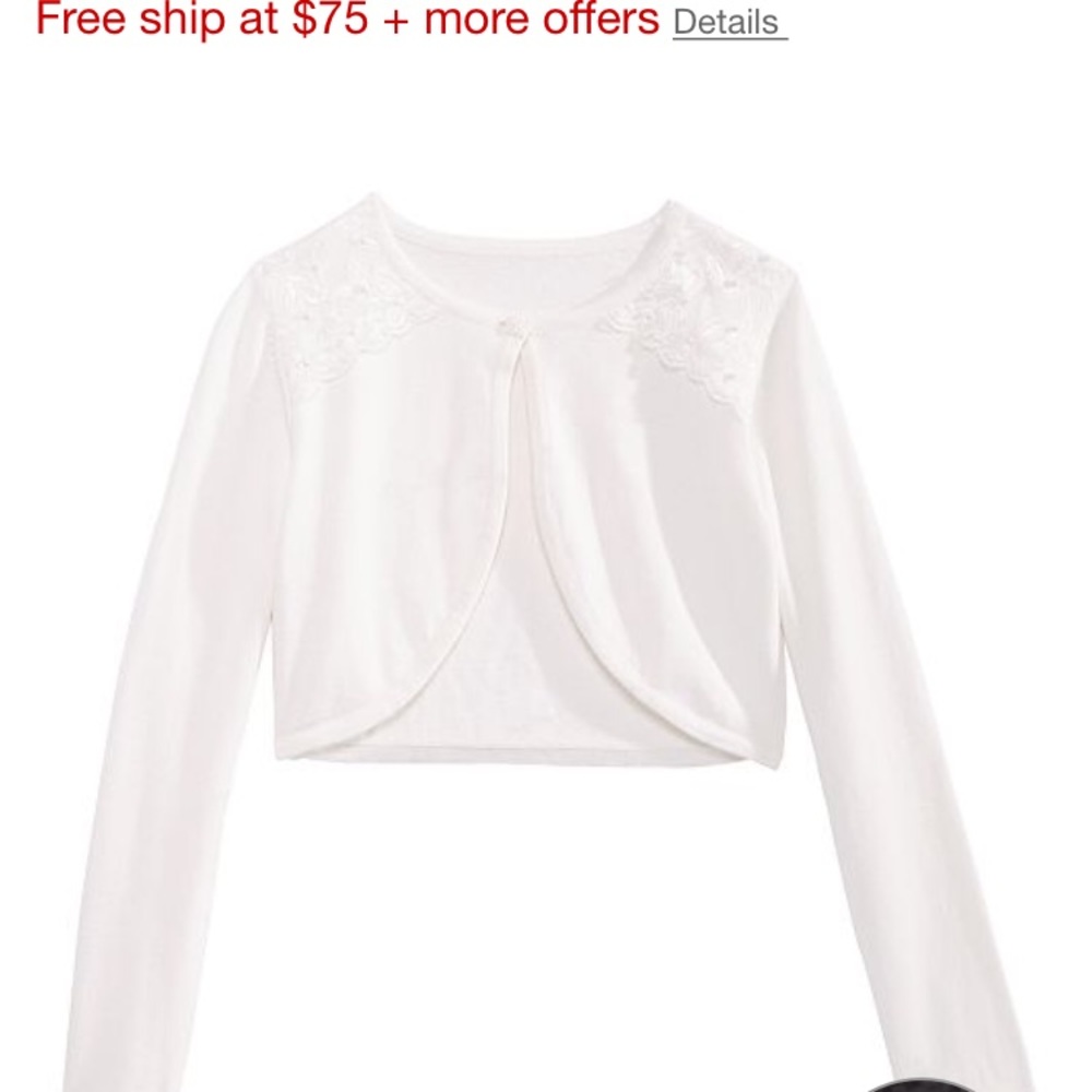 A girls sized sweater to go over a dress